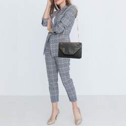 Pre Owned Saint Laurent Black Leather Studded Betty Shoulder Bag