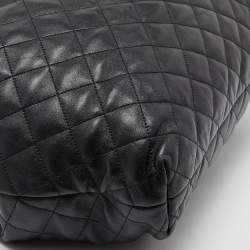 Pre Owned Saint Laurent Black Quilted Leather Maxi Icare Shopping Tote