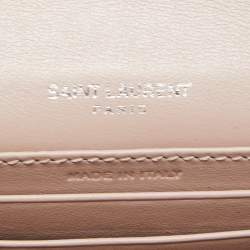 Saint Laurent Lilac Croc Embossed Leather Sunset Wallet On Chain