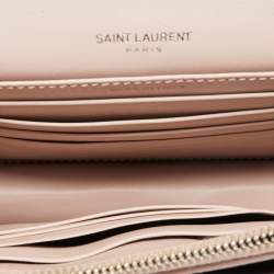 Saint Laurent Lilac Croc Embossed Leather Sunset Wallet On Chain