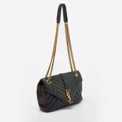 Saint Laurent Tri Color Matelasse Leather Envelope Shoulder Bag