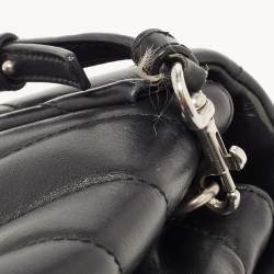 Pre Owned Saint Laurent Black Matelassé Leather Toy Loulou Crossbody Bag