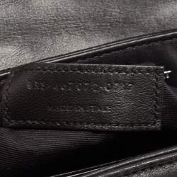 Pre Owned Saint Laurent Black Matelassé Leather Toy Loulou Crossbody Bag