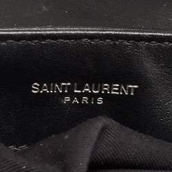 Pre Owned Saint Laurent Black Matelassé Leather Toy Loulou Crossbody Bag