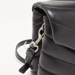 Pre Owned Saint Laurent Black Matelassé Leather Toy Loulou Crossbody Bag