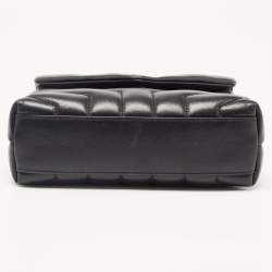 Pre Owned Saint Laurent Black Matelassé Leather Toy Loulou Crossbody Bag