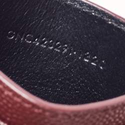 Pre Owned Saint Laurent Burgundy Matelasse Leather Monogram Card Holder