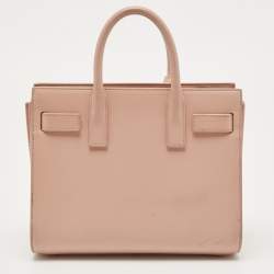 Pre Owned Saint Laurent Pale Pink Leather Nano Classic Sac De Jour Tote