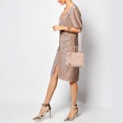 Pre Owned Saint Laurent Pale Pink Leather Nano Classic Sac De Jour Tote