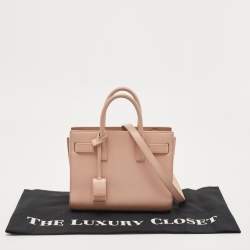 Pre Owned Saint Laurent Pale Pink Leather Nano Classic Sac De Jour Tote