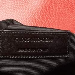 Saint Laurent Red Matelassé Leather Large Monogram Envelope Shoulder Bag