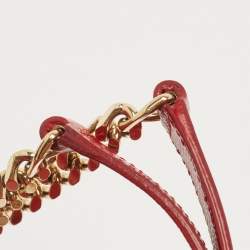 Saint Laurent Red Matelassé Leather Large Monogram Envelope Shoulder Bag