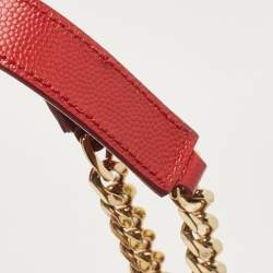 Saint Laurent Red Matelassé Leather Large Monogram Envelope Shoulder Bag