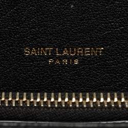 Saint Laurent Black Matelasse Leather Medium College Top Handle Bag