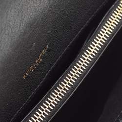 Saint Laurent Black Matelasse Leather Medium College Top Handle Bag