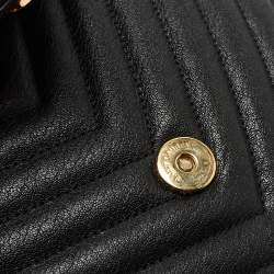 Saint Laurent Black Matelasse Leather Medium College Top Handle Bag