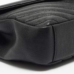 Saint Laurent Black Matelasse Leather Medium College Top Handle Bag