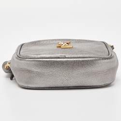 Pre Owned Saint Laurent Silver Leather Blogger Crossbody Bag