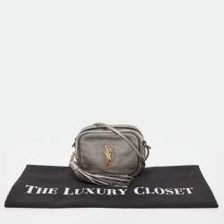 Pre Owned Saint Laurent Silver Leather Blogger Crossbody Bag