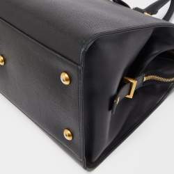 Saint Laurent Black Leather Medium Cabas Chyc Tote