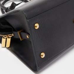 Saint Laurent Black Leather Medium Cabas Chyc Tote