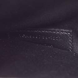 Pre Owned Saint Laurent Ivory Croc Embossed Leather Medium Uptown Pouch