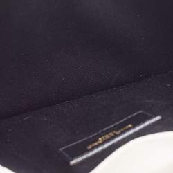 Pre Owned Saint Laurent Ivory Croc Embossed Leather Medium Uptown Pouch