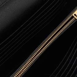 Saint Laurent Black Matelasse Leather Monogram Envelope Wallet on Chain
