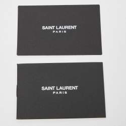 Saint Laurent Black Matelasse Leather Monogram Envelope Wallet on Chain
