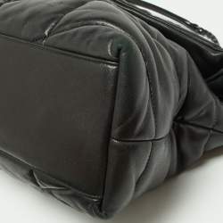 Pre Owned Saint Laurent Black Quilted Puffer Leather Medium Loulou Monogram Shoulder Bag