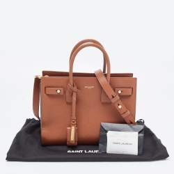 Pre Owned Saint Laurent Brown Leather Baby Sac De Jour Souple Tote