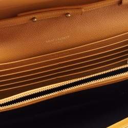 Saint Laurent Mustard Matelassé Leather Monogram Envelope Wallet on Chain