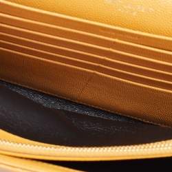 Saint Laurent Mustard Matelassé Leather Monogram Envelope Wallet on Chain