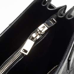 Saint Laurent Black Croc Embossed Leather Large Sac De Jour Tote