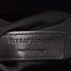 Saint Laurent Black Croc Embossed Leather Large Sac De Jour Tote