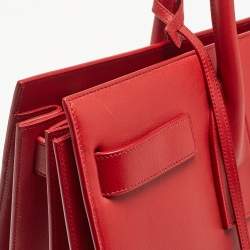 Saint Laurent Red Leather Large Sac De Jour Tote