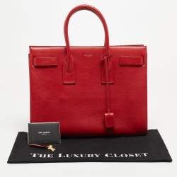 Saint Laurent Red Leather Large Sac De Jour Tote
