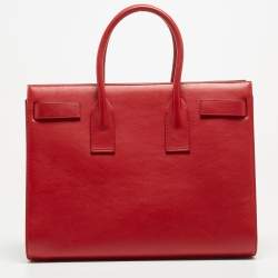 Saint Laurent Red Leather Large Sac De Jour Tote
