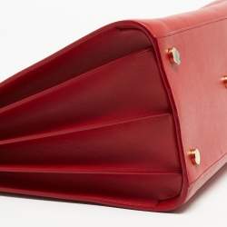 Saint Laurent Red Leather Large Sac De Jour Tote