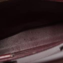 Pre Owned Saint Laurent Burgundy Croc Embossed Leather Baby Classic Sac De Jour Tote