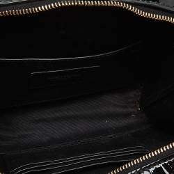 Saint Laurent Black Patent Leather Vicky Monogram Belt Bag