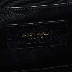 Saint Laurent Black Patent Leather Vicky Monogram Belt Bag