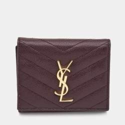 Saint Laurent Cassandre Matelasse Zipped Fragments Card Case De Poudre  Embossed Fog in Calfskin Leather with Gold-tone - US