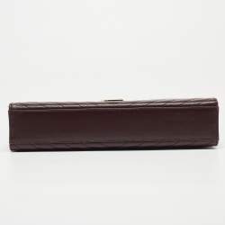 Saint Laurent Burgundy Matelassé Leather Large Monogram Envelope Shoulder Bag