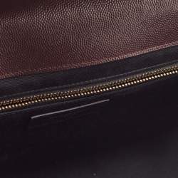 Saint Laurent Burgundy Matelassé Leather Large Monogram Envelope Shoulder Bag