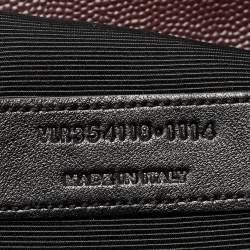 Saint Laurent Burgundy Matelassé Leather Large Monogram Envelope Shoulder Bag