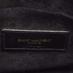 Pre Owned Saint Laurent Metallic Blue Leather Nano Classic Sac De Jour Tote