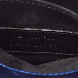 Pre Owned Saint Laurent Metallic Blue Leather Nano Classic Sac De Jour Tote