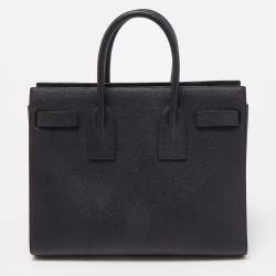Saint Laurent Black Grain Leather Small Classic Sac De Jour Tote