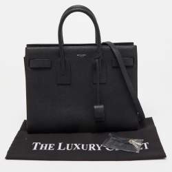 Saint Laurent Black Grain Leather Small Classic Sac De Jour Tote